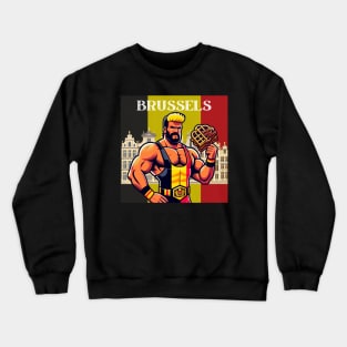 Brussels Grand Place Wrestler Waffles Crewneck Sweatshirt